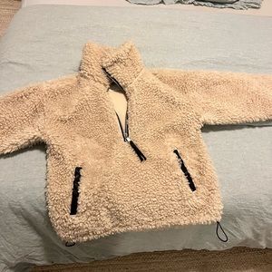 ABERCROMBIE & FITCH CINCHED DRAMA CURLY HALF ZIP